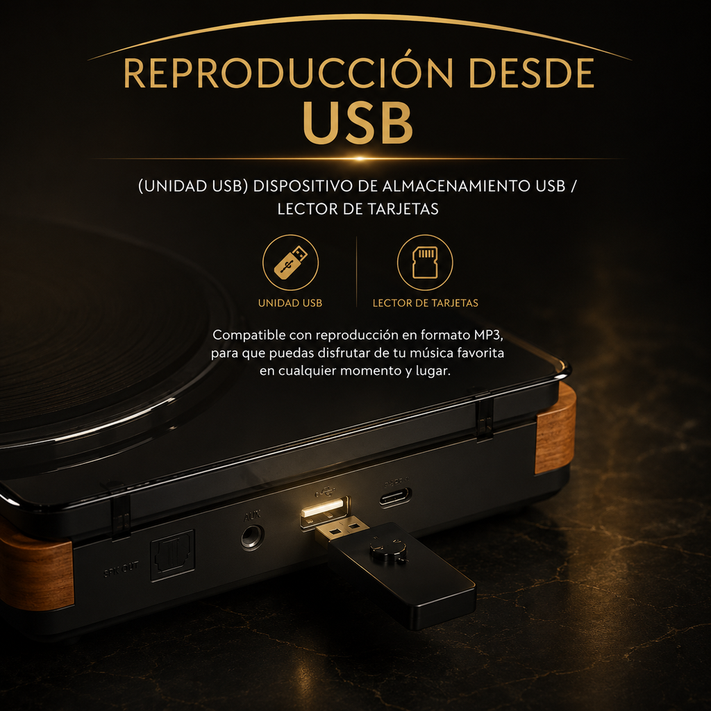 KORA Vinyl —
Reproductor CD Retro Multifunción
