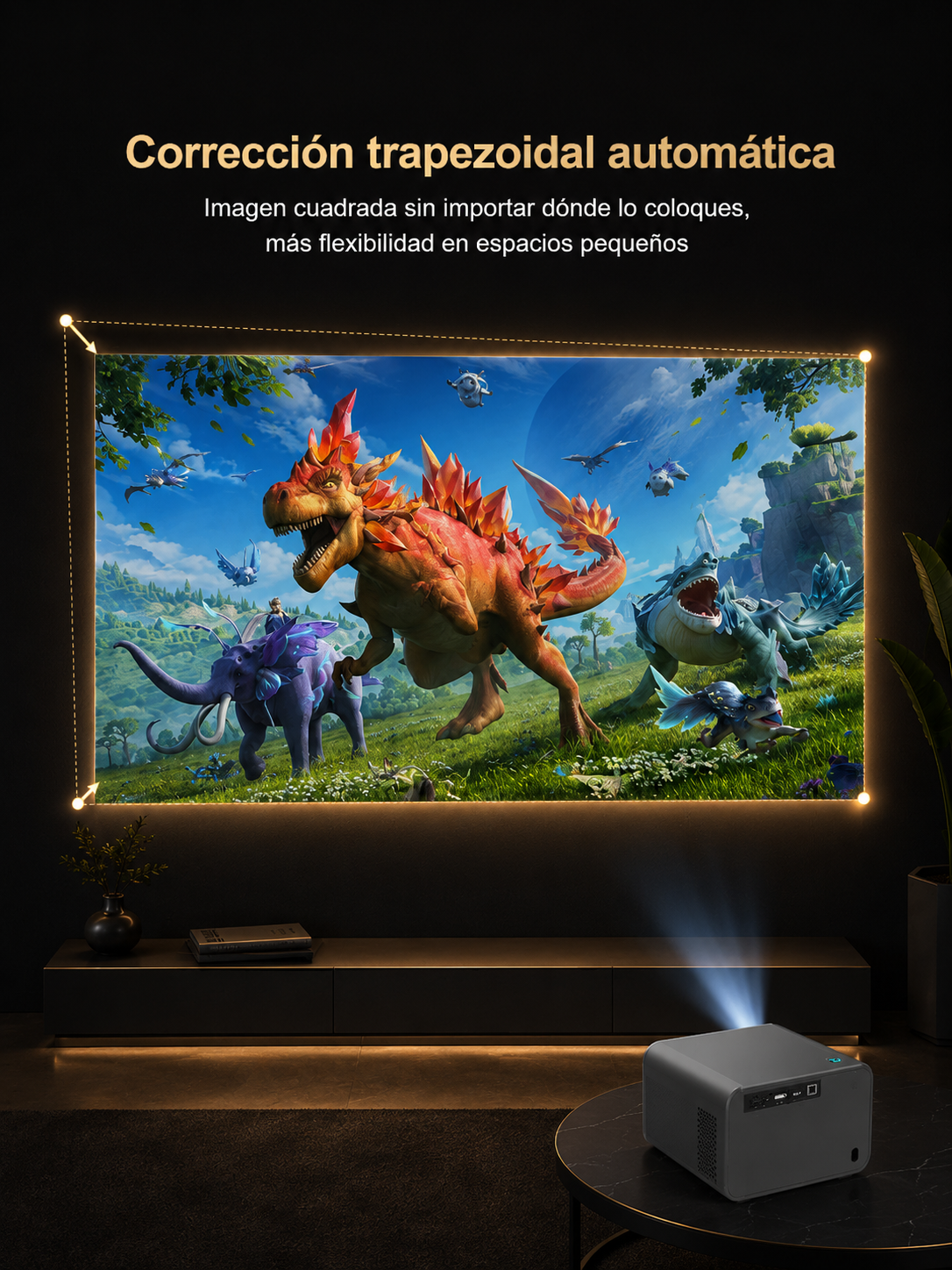KORA Cinema —
Proyector Inteligente Full HD 1080p, Wi-Fi 6