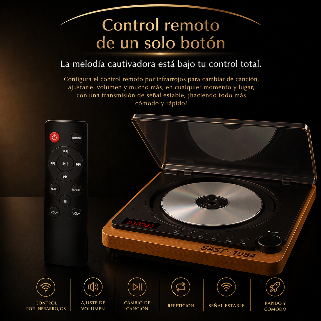 KORA Vinyl —
Reproductor CD Retro Multifunción