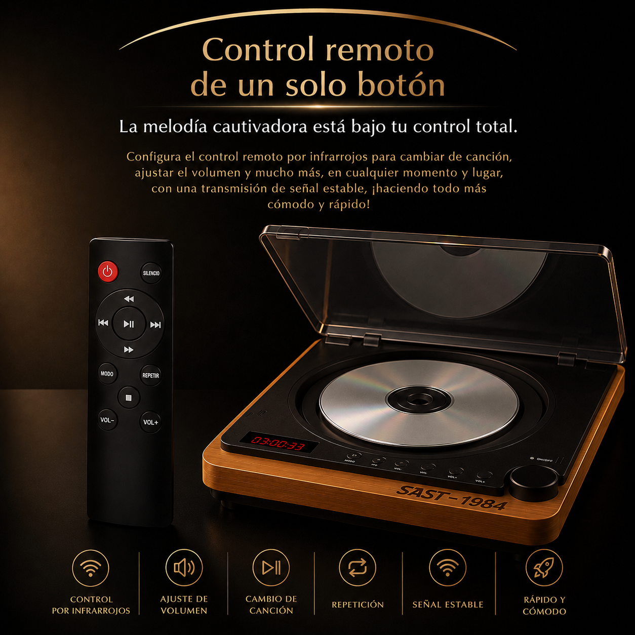 KORA Vinyl —
Reproductor CD Retro Multifunción