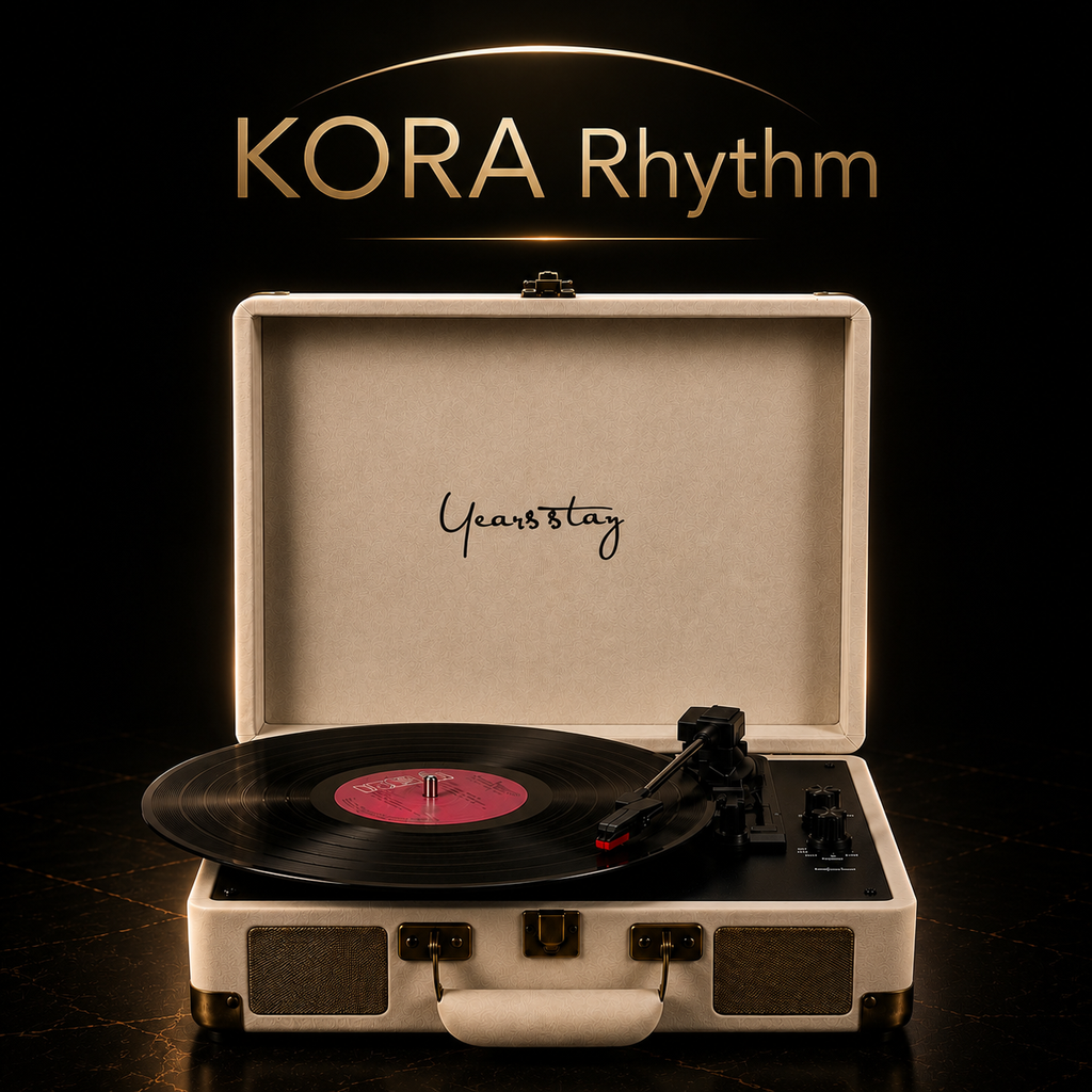 KORA Rhythm —
Tocadiscos Bluetooth Portátil Tipo Maletín