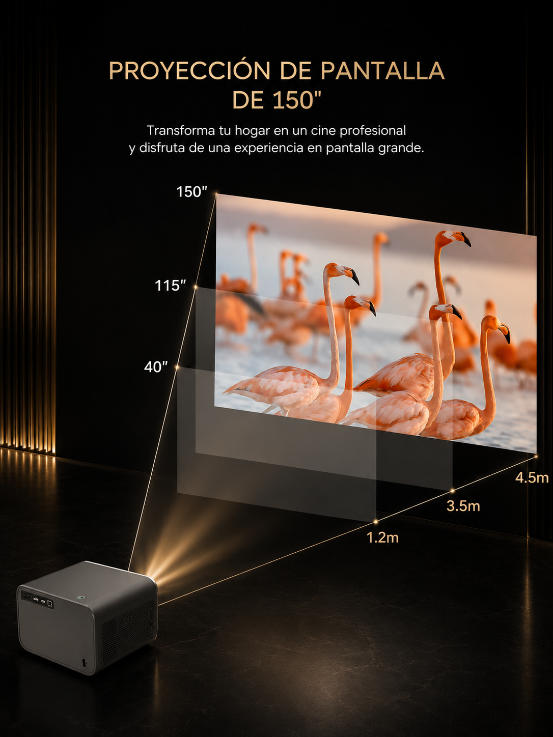 KORA Cinema —
Proyector Inteligente Full HD 1080p, Wi-Fi 6
