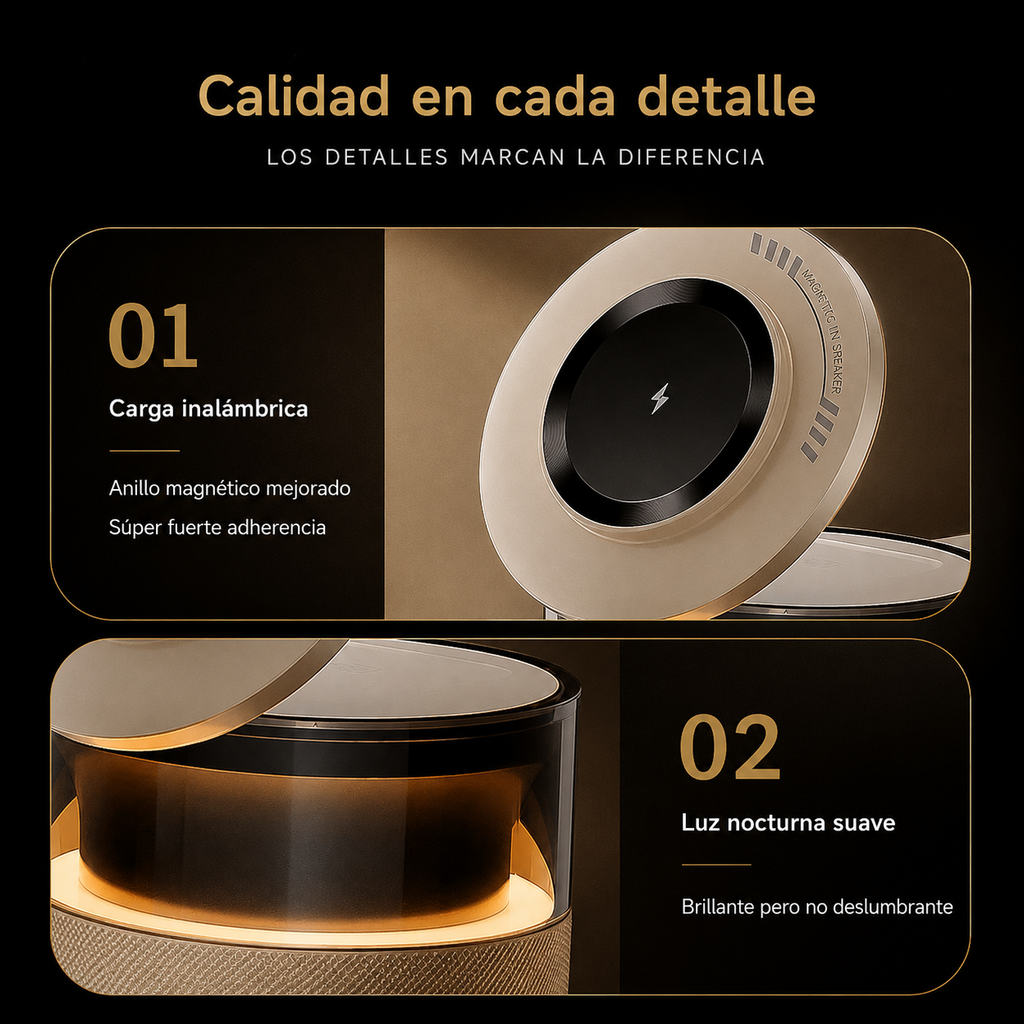 KORA Charge Pro —
Estación de Carga Inalámbrica Multifunción