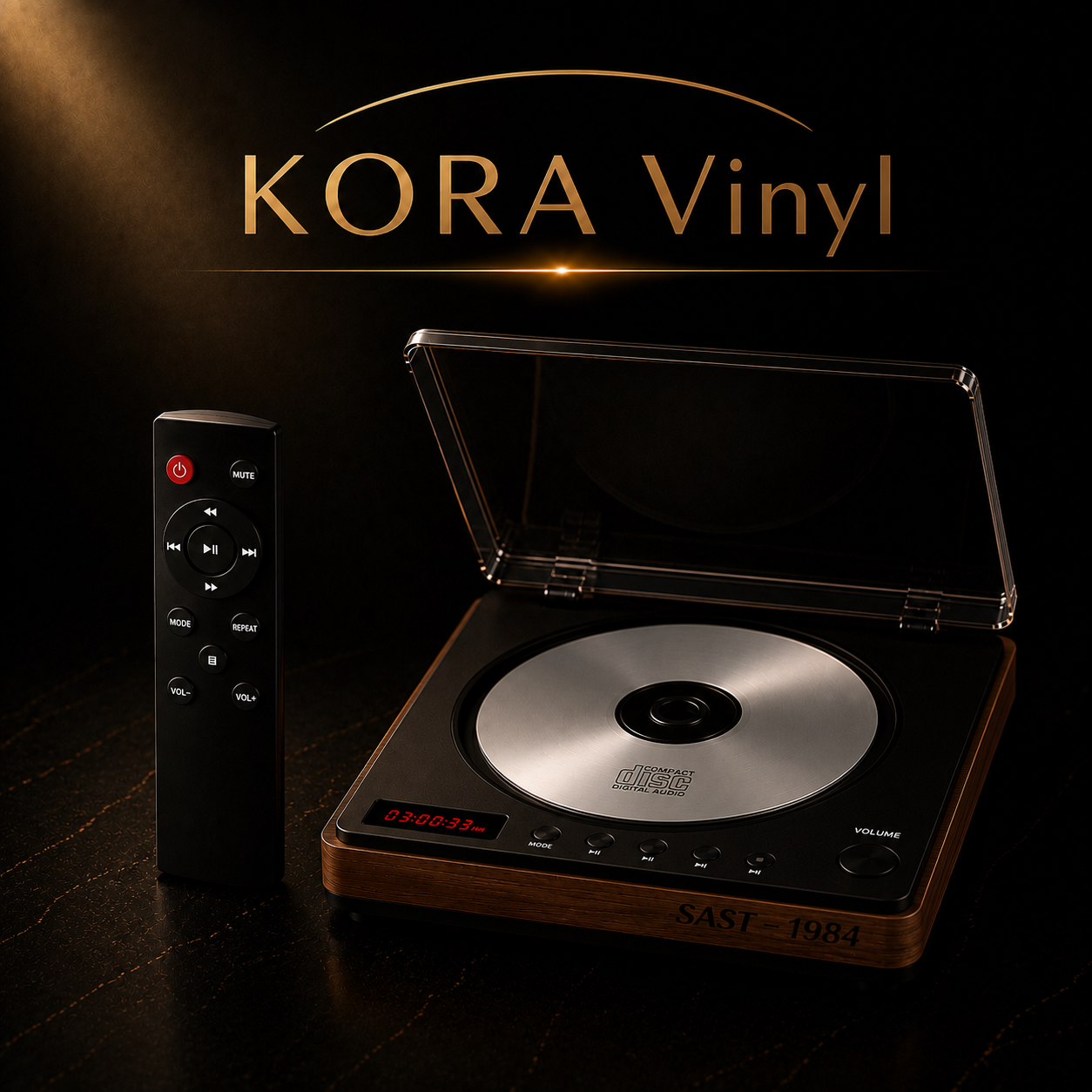 KORA Vinyl —
Reproductor CD Retro Multifunción
