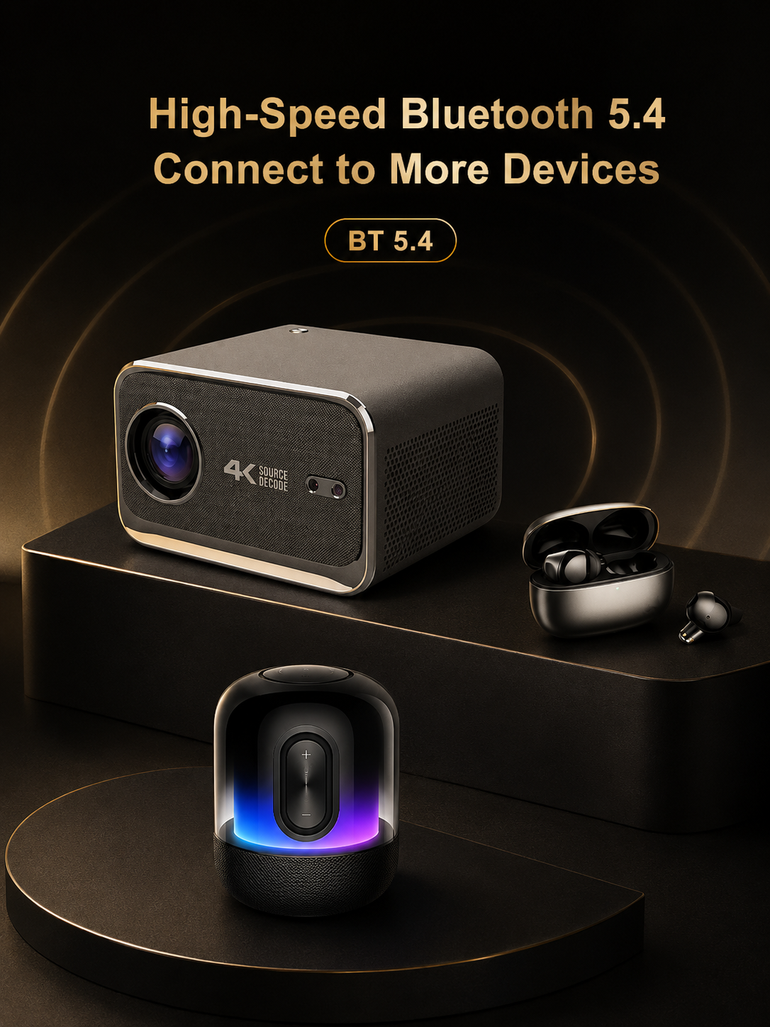 KORA Cinema —
Proyector Inteligente Full HD 1080p, Wi-Fi 6