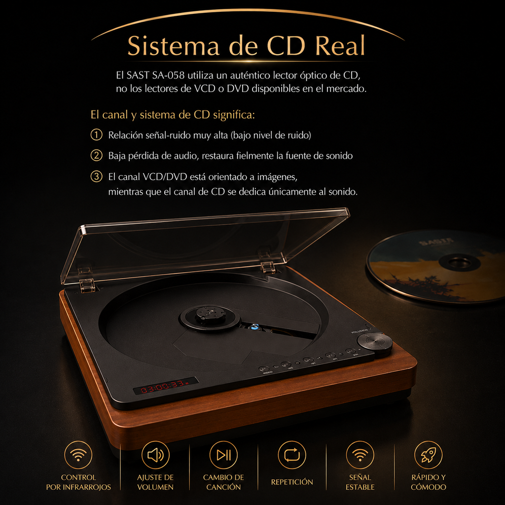 KORA Vinyl —
Reproductor CD Retro Multifunción