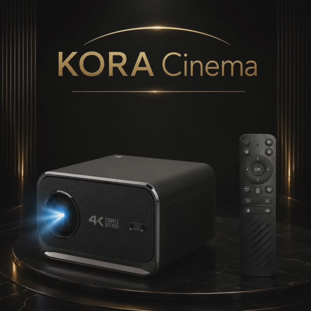 KORA Cinema —
Proyector Inteligente Full HD 1080p, Wi-Fi 6