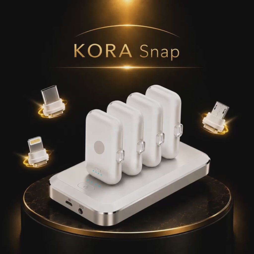 KORA Snap —
Estación de Carga Magnética