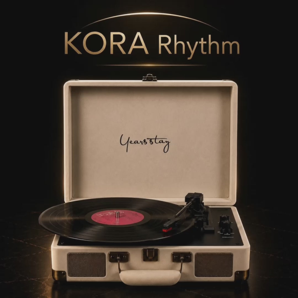 KORA Rhythm —
Tocadiscos Bluetooth Portátil Tipo Maletín