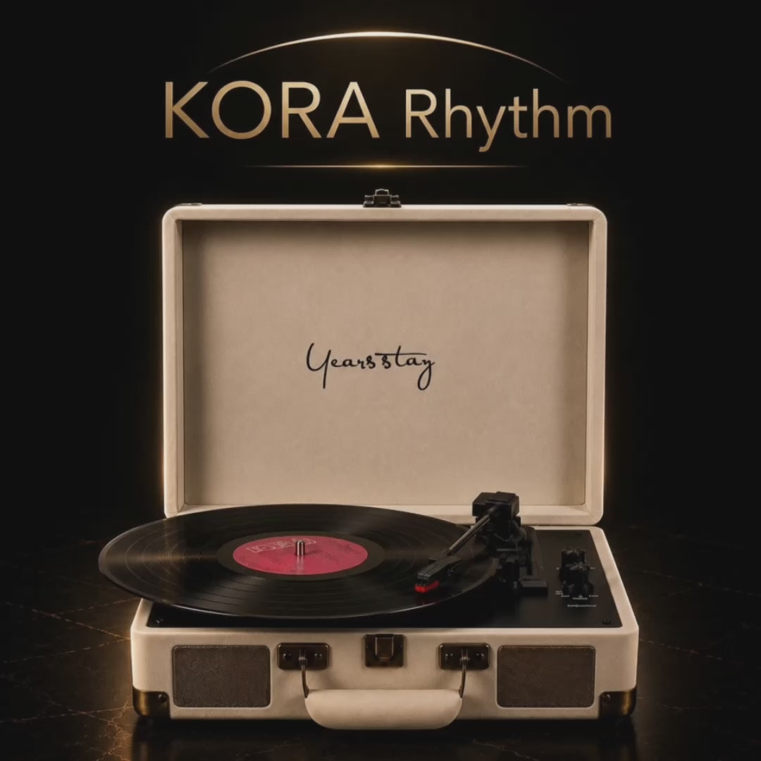 KORA Rhythm —
Tocadiscos Bluetooth Portátil Tipo Maletín